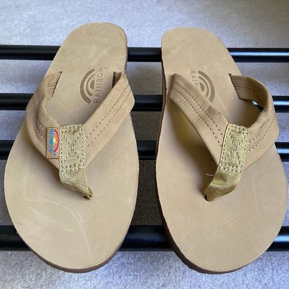 RAINBOW Men Premium Leather Single Layer Sandals - NEW NWOB NWOT - Picture 1 of 8